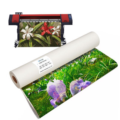 Wodoodporne błyszczące Polycotton Canvas na bazie wody drukarnia 400GSM Canvas Roll