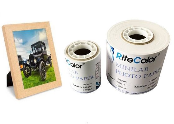 Inkjet 190gsm RC Dry Minilab Photo Paper Lustre Wodoodporna natychmiastowa sucha rolka