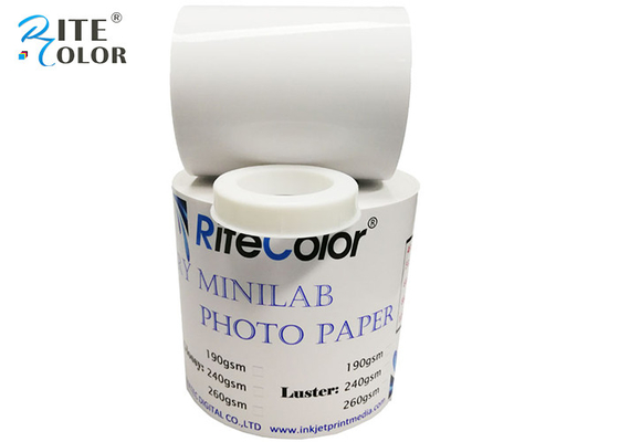 Dry Lab Minilab RC Błyszczący papier fotograficzny Wodoodporny 260gsm 6 cali X 65 M